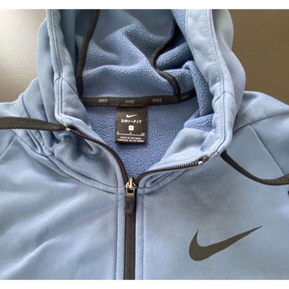 Nike Men's Dri-Fit Blue Athletic Zip-Up Hooded Sweatshirt Jacket - Size Small - Picture 7 of 9